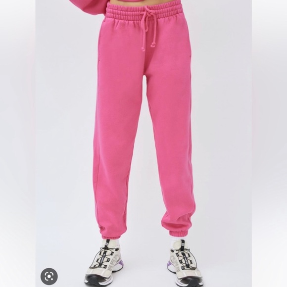 ARITZIA hot pink cozy fleece sweatpants - Picture 1 of 6